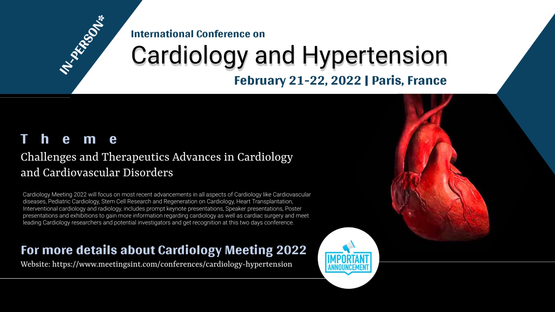 International Conference on Cardiology and Hypertension 2021 Paris